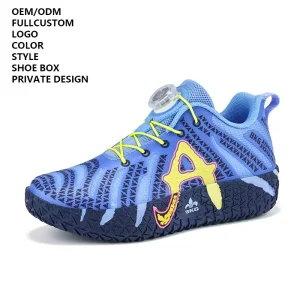 Custom Kids Basketball Shoes Rotating Buckle Youth Breathable Professional Training Shoes Factory Price OEM ODM Hot