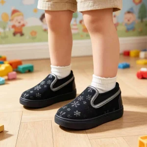 Custom Kids Classic Leisure Loafers Walking Casual Cotton Fabric Shoes for Children