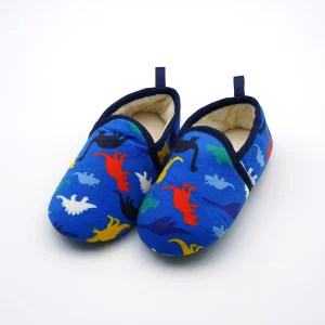 Custom Kids Dinosaur Indoor Slippers Soft Plush Toddler House Shoes OEM Cartoon Warm Winter Girl Slippers Factory