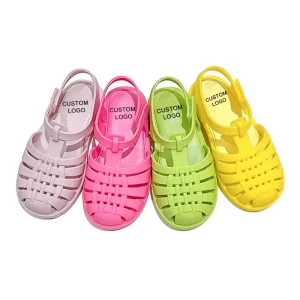 Custom Kids Girl PVC Plastic Shoes Size 23-30 Factory OEM Children Comfy Jelly Shoes