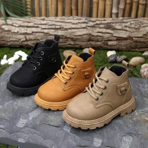 Custom Kids Martin Boots Boys Girls PU Leather Lace Up Anti Slip Ankle Boots Multi Color Casual Outdoor Toddler Boots
