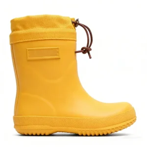 Custom Kids Mid-Calf Rain Shoes Rubber Material Light Weight Waterproof Anti-Slip Sole Wool Lining Rain Boots