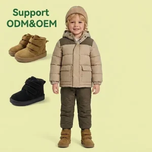 Custom Kids Outdoor Anti-slippery Winter Snow Warm Boots Toddlers Casual TPR Flat Plush Soft Short Boots