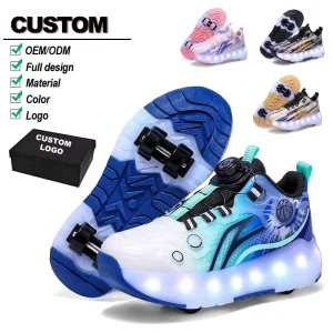 Custom Kids Roller Skates Mesh TPR Outsole Cotton Midsole 4 Wheels Breathable Design for 5 15 Years Outdoor Sports