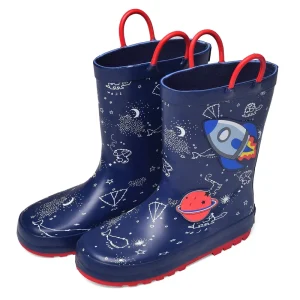 Custom Kids Rubber Spring Rainboots With Warming Fur Collar for Children