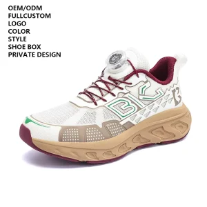 Custom Kids Running Shoes Boys Girls Sneakers Factory Price Rotating Buckle OEM ODM Athletic Training Breathable B