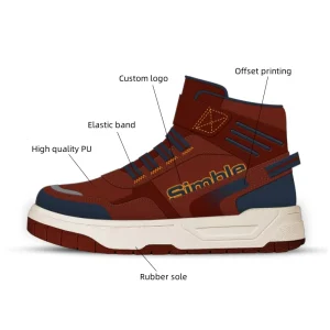 Custom Kids Skateboard Shoes Sneaker High Quality Hard-wearing High Top Children Casual Shoes