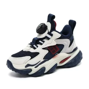 Custom Lightweight Anti slip Sole Breathable Mesh Button Kids Casual Shoes Boys and Girls Sneaker