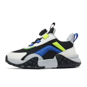 Custom Logo Children’s Shoes Zapatillas Boys Sport Running Shoes Breathable Mesh Rotate Button Kids Casual Sneaker