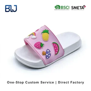 Custom Logo Cute Fruit Pattern Slides Summer Indoor Casual Non slip Wear resistant Comfortable Slippers Flats