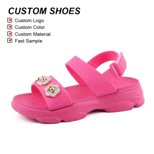 Custom Logo Fashion Baby Girls Outdoor Casual Open Toes Beach Sandals Breathable Anti Slip Lightweight Girls Sandals