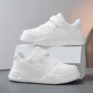 Custom Logo Fashion Kids School Sneakers Lightweight PU Upper EVA Midsole MD Outsole Cotton Lining Sizes 28 38