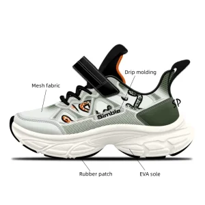 Custom Logo Fashion Kids Sneaker Zapatos Comfort Soft Thick Sole Children’s Running Shoes Casual Shoes