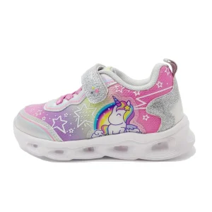 Custom Logo Kids Sneaker Manufacturer Cute Colorful Cartoon Pattern LED Light Sole Girls Casual Sports Shoes