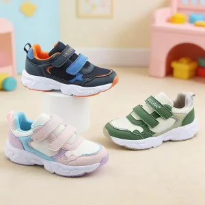 Custom Logo Kids Sneakers EVA Midsole Rubber Outsole Anti-Slip Comfortable for Boys Girls Casual Playground Running
