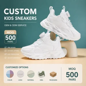 Custom Logo Kids Sport Running Shoes Cushioning Dial Closure OEM ODM Private Label Manufacturer