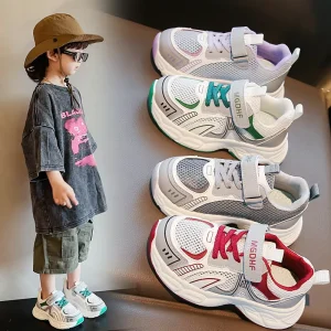 Custom Logo Kids Sport Shoes Kids Sneakers Children Breathable Mesh Casual Running Shoes for Boys Girls