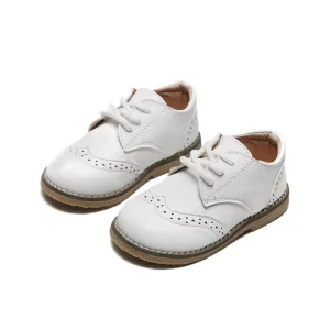 Custom Logo Loafers Shoes of Boys Children’s Genuine Leather Moccasin Loafer Casual Shoes for Kids Boys Party
