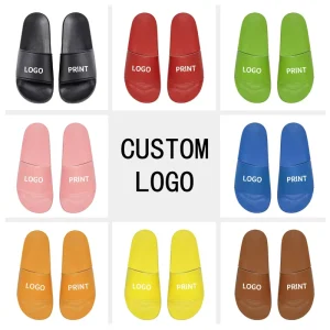 Custom Logo Men’s & Kid Slide Bath Sandals Genuine Leather Soft Summer Footwear