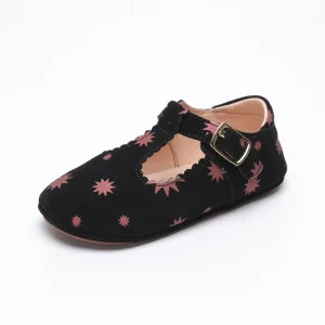 Custom Logo Toddler Mary Jane Shoes Handmade Genuine Leather Flat Girl Baby Dress Shoes