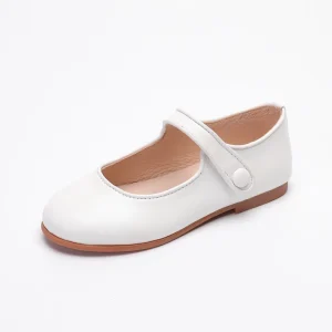 Custom Luxury Genuine Leather Mary Jane Shoes for Kids Rubber Flat Red Princess Ballerina Shoes for Girls