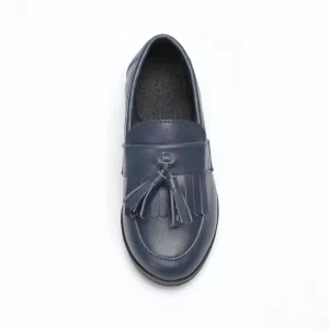 Custom Made Kid Shoes Trendy Boys Tassel Loafers Leather Navy Shoes