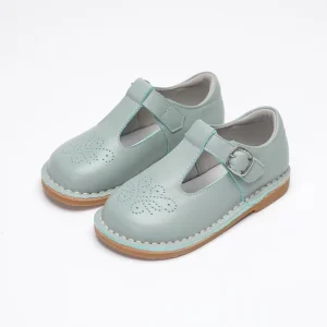 Custom Made Perforated Baby Girls T Strap Leather Dress Stitch Down Mary Jane School Shoes for Kids