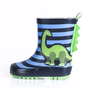 Custom Nature Rubber Out Sole Waterproof Boots Unisex 3D Dinosaur Kids Rubber Rain Boots