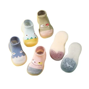 Custom Non Slip Soft Comfortable Cute Cartoon Design Walk Toddler Rubber Sole Baby Child Shoe Socks