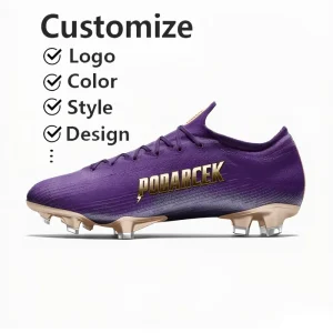 Custom OEM Professional Fashion Training Soccer Shoes Leather Men’s Soccer Shoes