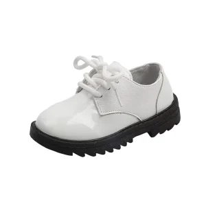 Custom OEM Student’s Children Kids PU Leather Black School Uniform Dress Shoes