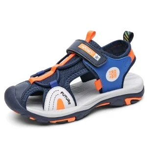 Custom OEM Summer Outdoor Beach Sandals Closed Toe Breathable Mesh Hook and Loop Non Slip Casual Sandals