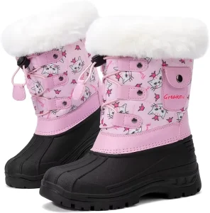 Custom Outdoor Durable Children’s Snow Boots with Fur Lining Warm and Waterproof for Kids
