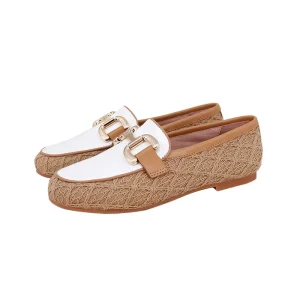 Custom Patent Leather Gold Buckle Casual Slip on Children Loafer for Kids Shoes