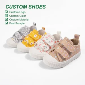 Custom Printed Canvas Shoes Soft Sole Anti-Kick Toddler Sneakers for Indoor & Outdoor Use