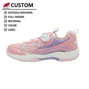 Custom Professional Breathable Lightweight Dial Lacing System Pink Purple Women Kids Fashion Indoor Court Golf Shoes