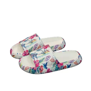Custom Slide Sandals Pillow Slippers for Women With Logo Summer Beach Floral Bohemian Shoes Outdoor EVA Soft Sole Home Slipper
