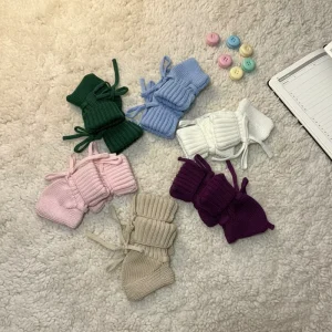 Custom Solid Colour Pure Cotton Soft New Born Baby Boy Girl Knitting Booties Autumn Winter Socks Shoes for Infant