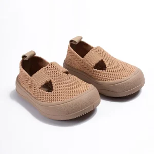 Custom Summer Children Solid Knitting Shoes Kids Slip-On Platform Casual Sneakers