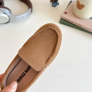 Custom Unisex Kids Loafers Dress Shoes Soft Non Slip Casual Moccasins PU Upper EVA Outsole