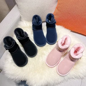 Custom Winter Snow Furry Ankle Fur Outdoor Shoes Boots for Girl