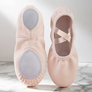Custom Women & Kids Modern Dance Basic Training Shoes Leather Sole Canvas Shoes Skin Friendly Breathable
