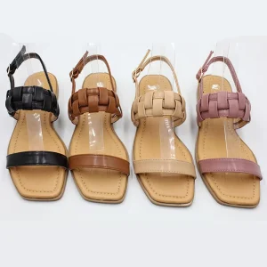 Custom Women’s Ankle Strap Square Toe Sandals Women Summer Shoes African Slippers for Ladies and Women
