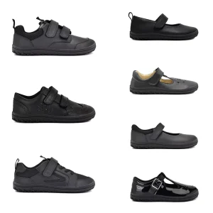 Custom Zero Drop Microfiber Leather Student Shoes for Girls Wide Toe Box Barefoot Design Soft Summer Formal Flat Mary Jane Black