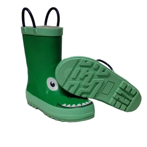 Customizable 3D Crocodile Design 100% Waterproof Rubber Rain Boots for Children