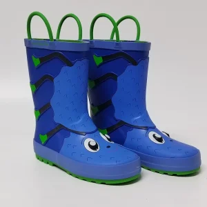 Customizable 3D Ladybird Lining Printed Waterproof Rubber Rain Boots for Children