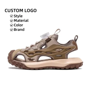 Customizable Kids Summer Flat Sports Sandals Anti slip Outsole Rotating Button Closed toe Beach Water Casual Shoes for