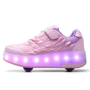 Customizable Outdoor Boys and Adults Flashing PU Wheel Roller Inline Skate Shoes Boots for Kids Quad Adult Children Four Wheels
