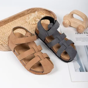 Customizable Summer Outdoor Boys Sandals Soft Flat Bottom Anti Slip Beach Children Sandals