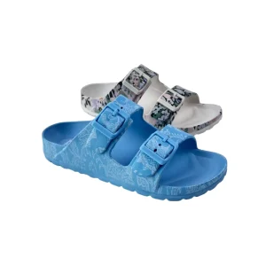 Customizable Two Strap Flat Slippers for Middle Kids Digital Printed EVA Outsole Anti Slip Classic Style Sandals